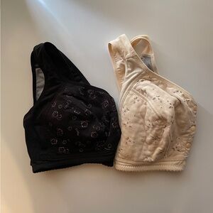 Floral Black and Cream Bralette Set